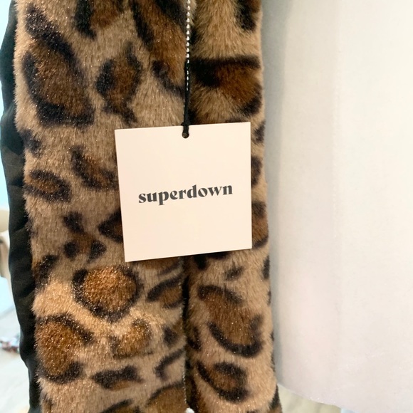 Leopard Faux Fur Hoodie Crop Jacket Hoodie XS - Picture 14 of 14